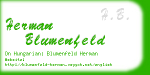 herman blumenfeld business card